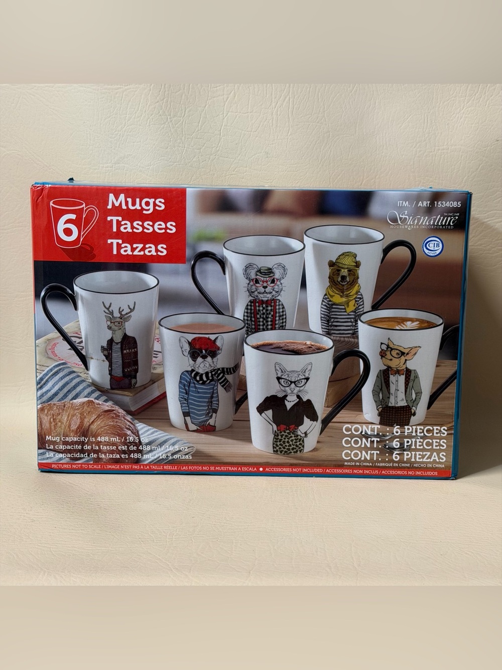Signature Housewares
Anthropomorphic Animal Mug Set
6 Pc 16.5 oz Boxed NEW